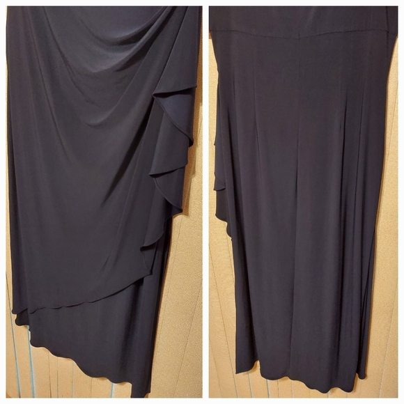 SOLD!!°  NWT Alex Evenings Sleeveless Rhinestones Neckline Navy Blue Long Dress - Picture 6 of 12